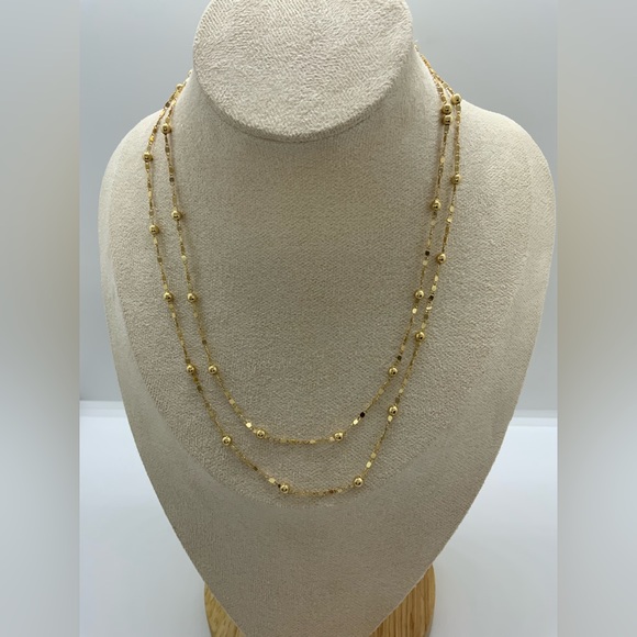 Two Rows Chains Necklace - Picture 3 of 5